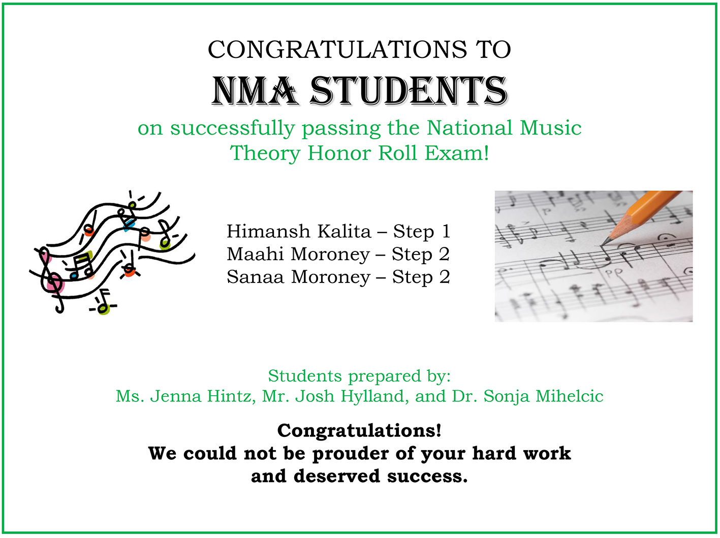 Congrats for NMA students